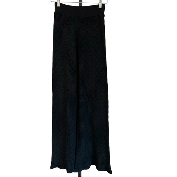 Mr. Mittens Cable Knit Trouser Pants Black XS/S NWT Quiet Luxury Minimalist Chic - Picture 1 of 7